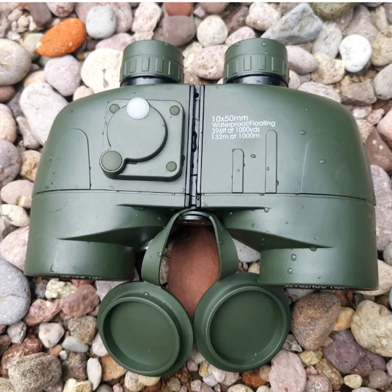 10X50 HD Waterproof Shockproof Binoculars with Compass and Ranging Function & Metal Body