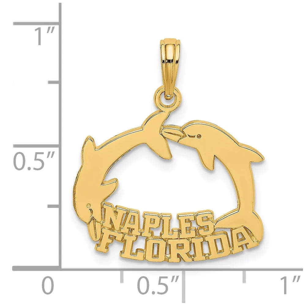 14K NAPLES FLORIDA Jumping Dolphins Charm