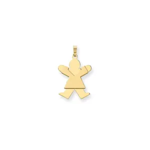 14k Yellow Gold Polished Joy Girl Jumping Charm