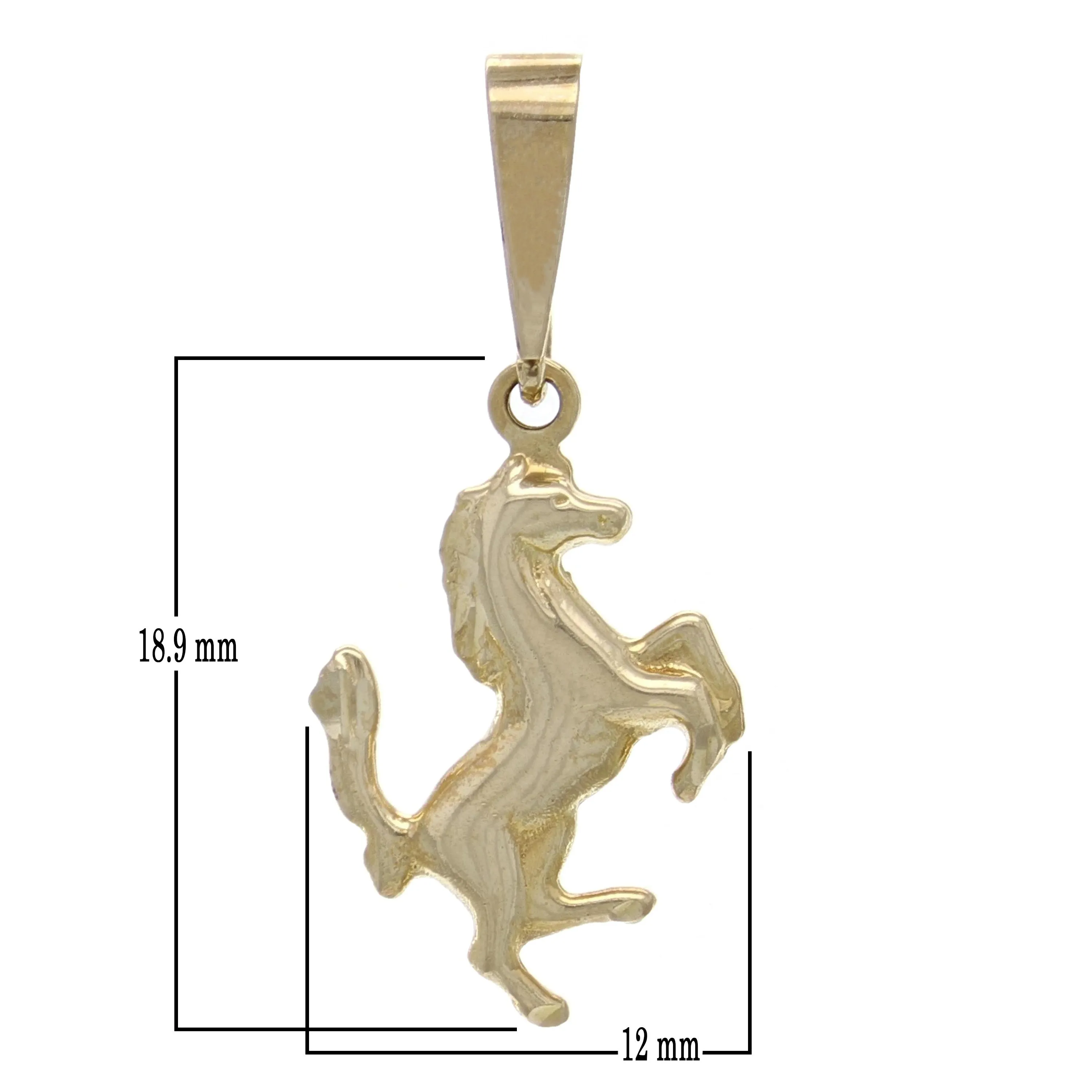 14k Yellow White or Rose Gold Running Horse Jumping Horse Charm Pendant 1.8 grams