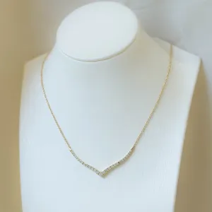14ky .50ctw Soft V Diamond Necklace