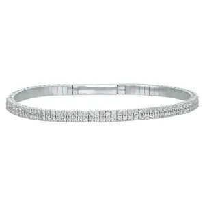 2.00CT DIAMOND 2 ROWS FLEXIBLE BRACELET 14K GOLD