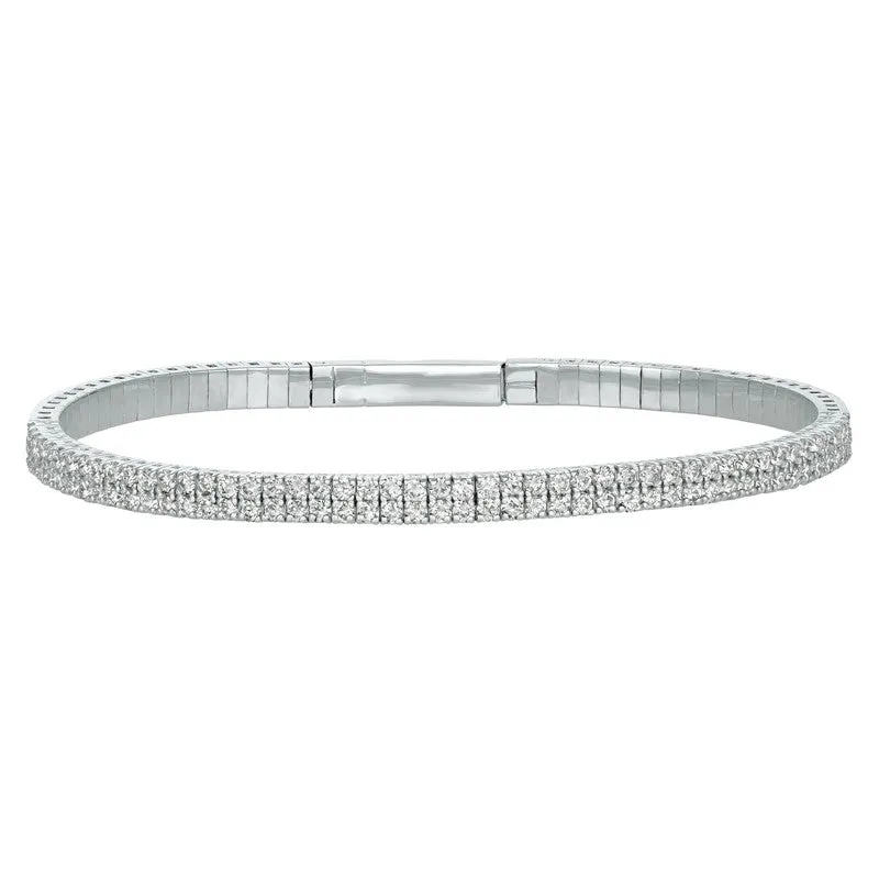 2.00CT DIAMOND 2 ROWS FLEXIBLE BRACELET 14K GOLD