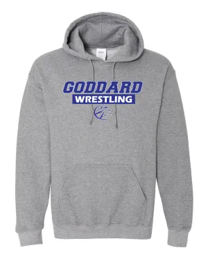2024 Goddard Wrestling Old School Grey and Blue Hoodie