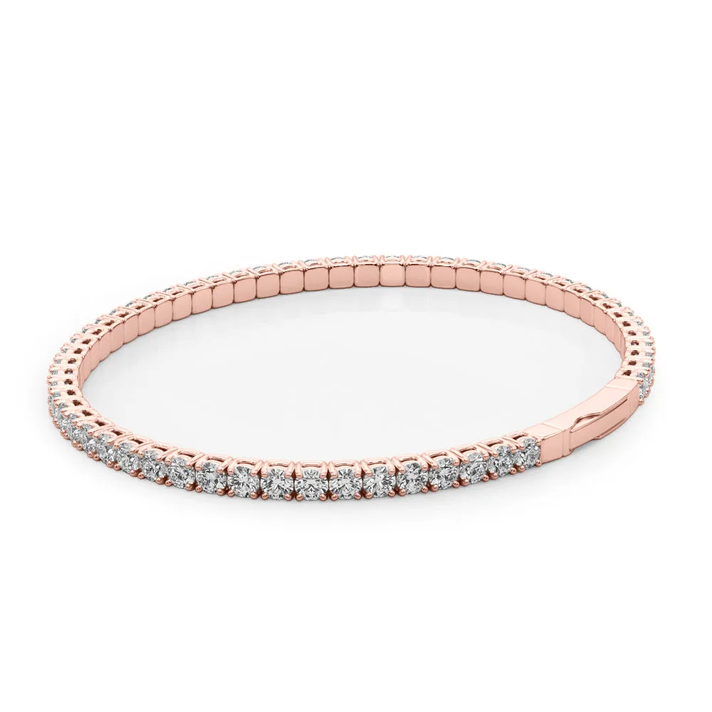 3 7/8 ctw Lab Grown Round Diamond Flexible Tennis Bracelet