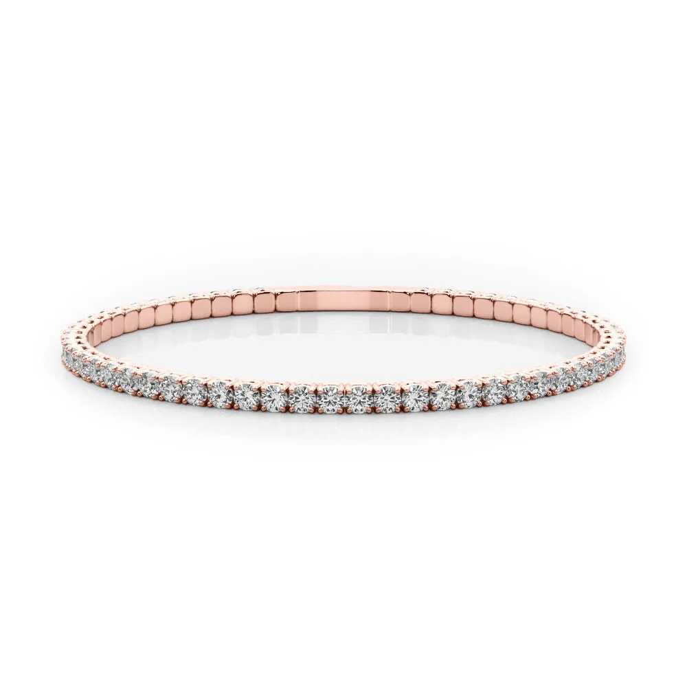 3 7/8 ctw Lab Grown Round Diamond Flexible Tennis Bracelet