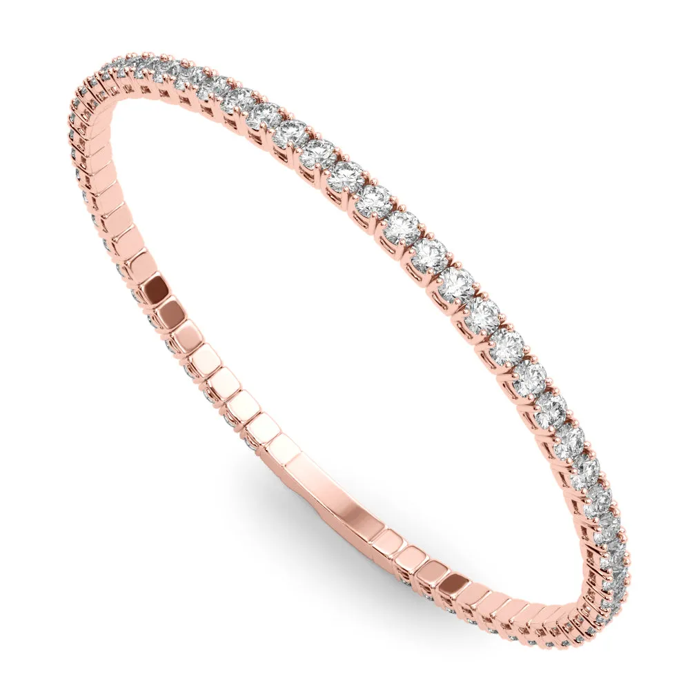 3 7/8 ctw Lab Grown Round Diamond Flexible Tennis Bracelet