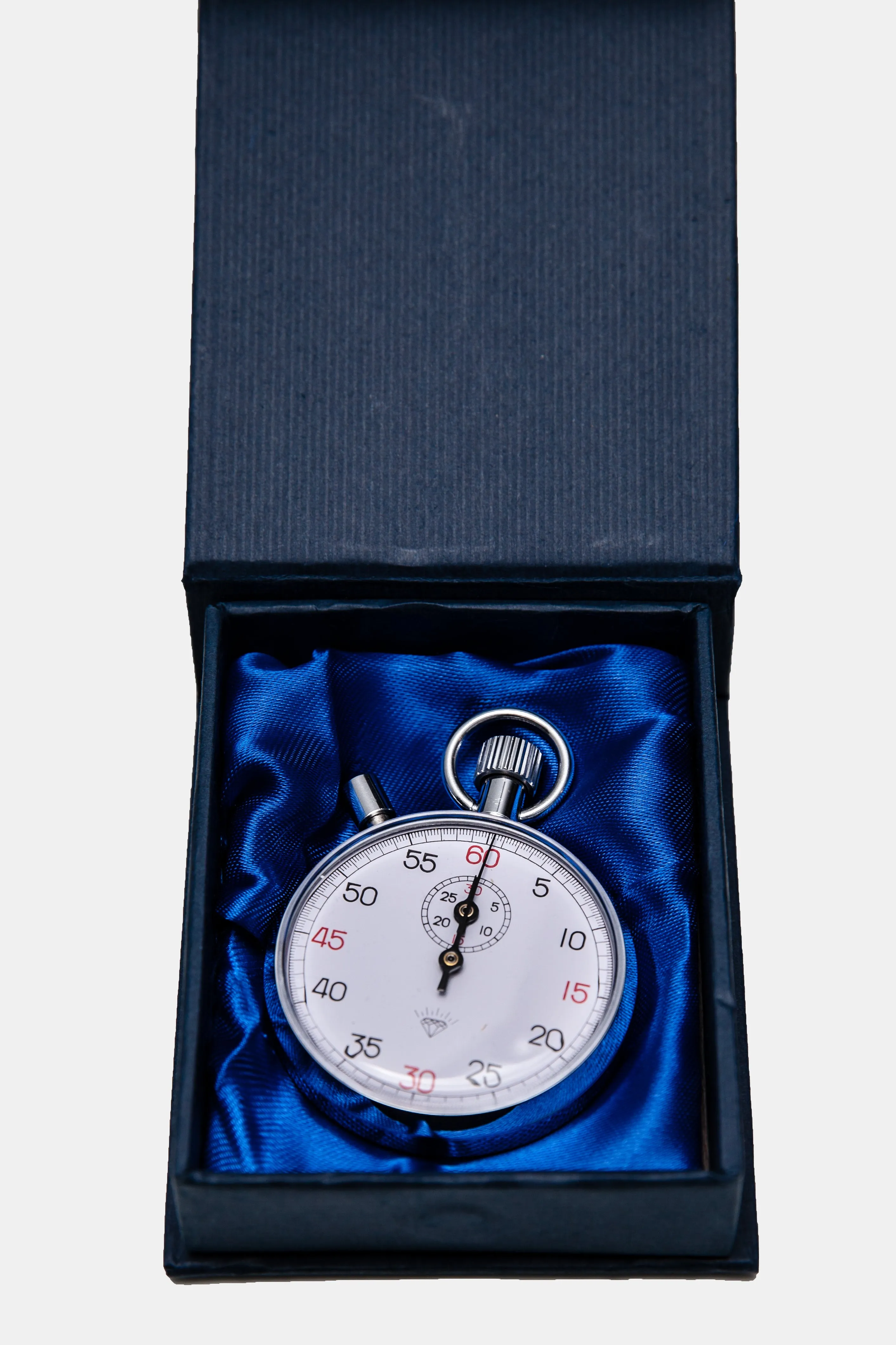 30 Minute "Diamond" Steel Mechanical Stopwatch With Reset Button