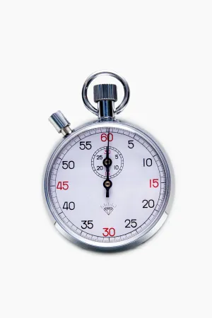 30 Minute "Diamond" Steel Mechanical Stopwatch With Reset Button