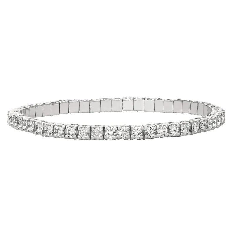 3.00 Carat Natural Diamond Stretch Style Bracelet G-H SI 14K White Gold