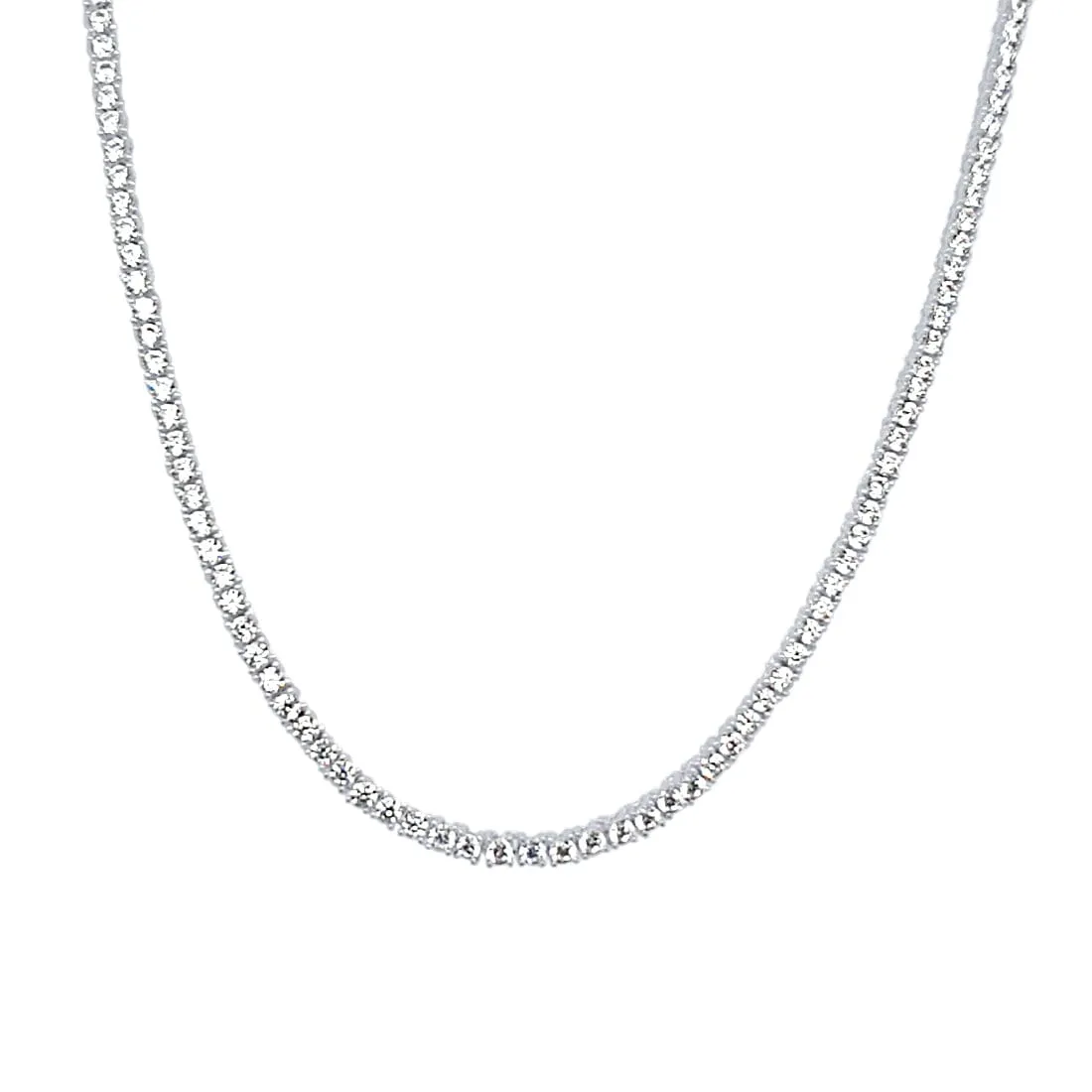 41cm Tennis Necklace with Cubic Zirconia in Sterling Silver