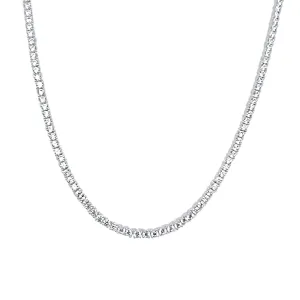 41cm Tennis Necklace with Cubic Zirconia in Sterling Silver
