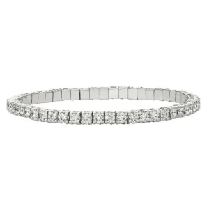 5.04 Carat Natural Diamond Stretch Bracelet G-H SI 14K White Gold