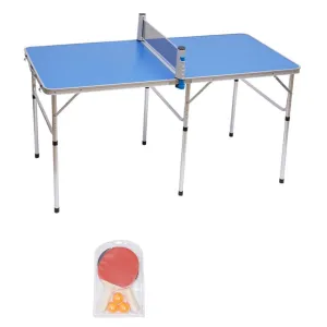 60 X 30in Portable Mid-Size Table Tennis Game Set with Racket