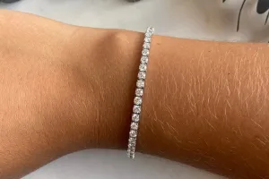 6.5 TCW White Gold Flexible Lab-Grown Diamond Tennis Bracelet
