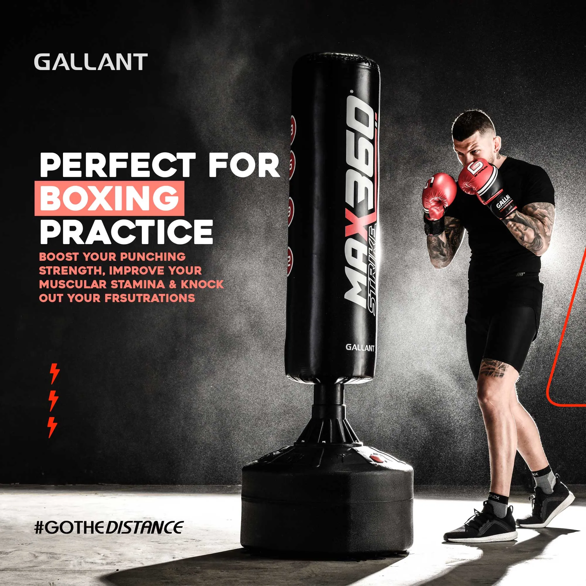 6ft Max 360 Free Standing Boxing Punch Bag - Free Standing Punch Bag