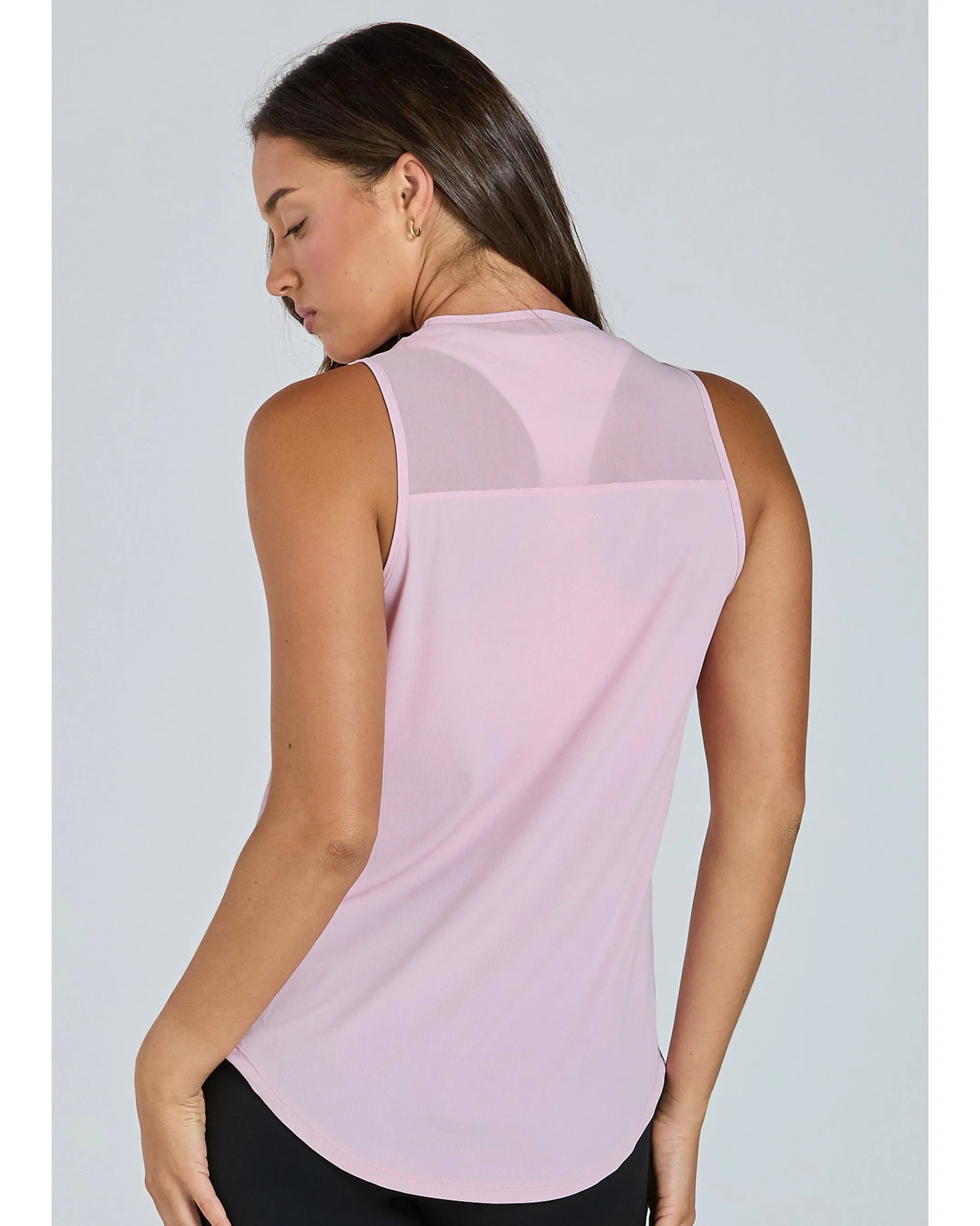 Abi and Joseph Walk on by Mesh Back Tank - Peony