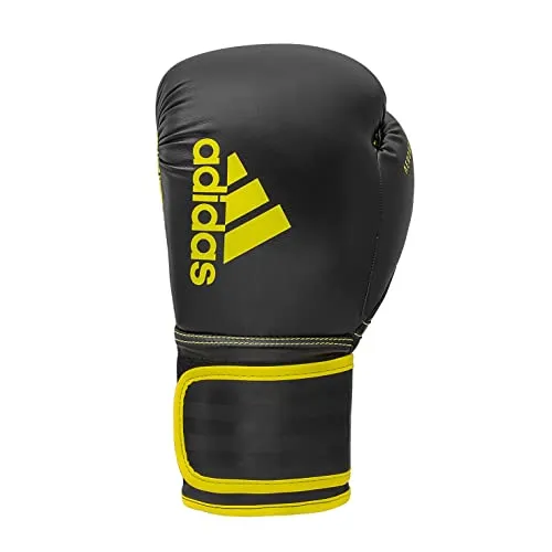 adidas Boxing Gloves - Hybrid 80 - for Boxing, Kickboxing, MMA, Bag, Training & Fitness - Boxing Gloves for Men & Women - Weight (10 oz, Black/Yellow)