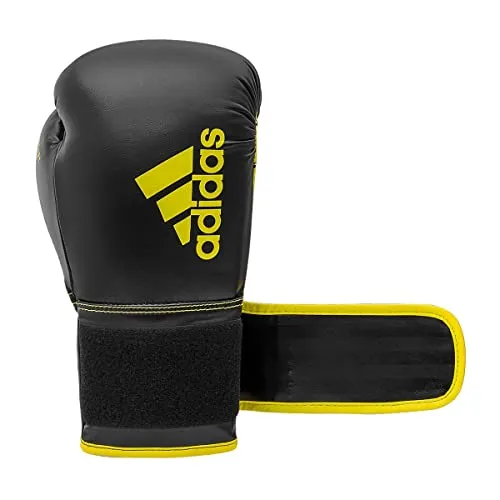 adidas Boxing Gloves - Hybrid 80 - for Boxing, Kickboxing, MMA, Bag, Training & Fitness - Boxing Gloves for Men & Women - Weight (10 oz, Black/Yellow)