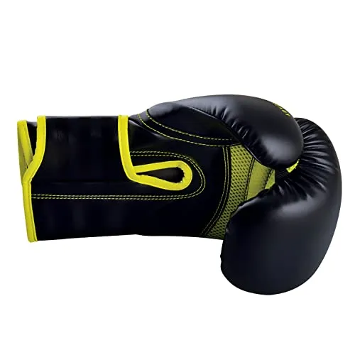 adidas Boxing Gloves - Hybrid 80 - for Boxing, Kickboxing, MMA, Bag, Training & Fitness - Boxing Gloves for Men & Women - Weight (10 oz, Black/Yellow)