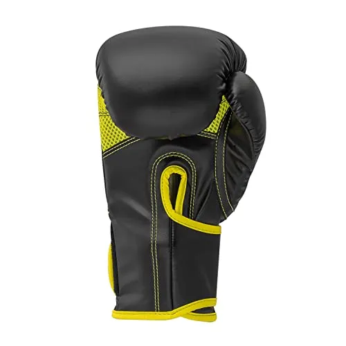 adidas Boxing Gloves - Hybrid 80 - for Boxing, Kickboxing, MMA, Bag, Training & Fitness - Boxing Gloves for Men & Women - Weight (10 oz, Black/Yellow)