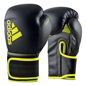 adidas Boxing Gloves - Hybrid 80 - for Boxing, Kickboxing, MMA, Bag, Training & Fitness - Boxing Gloves for Men & Women - Weight (10 oz, Black/Yellow)