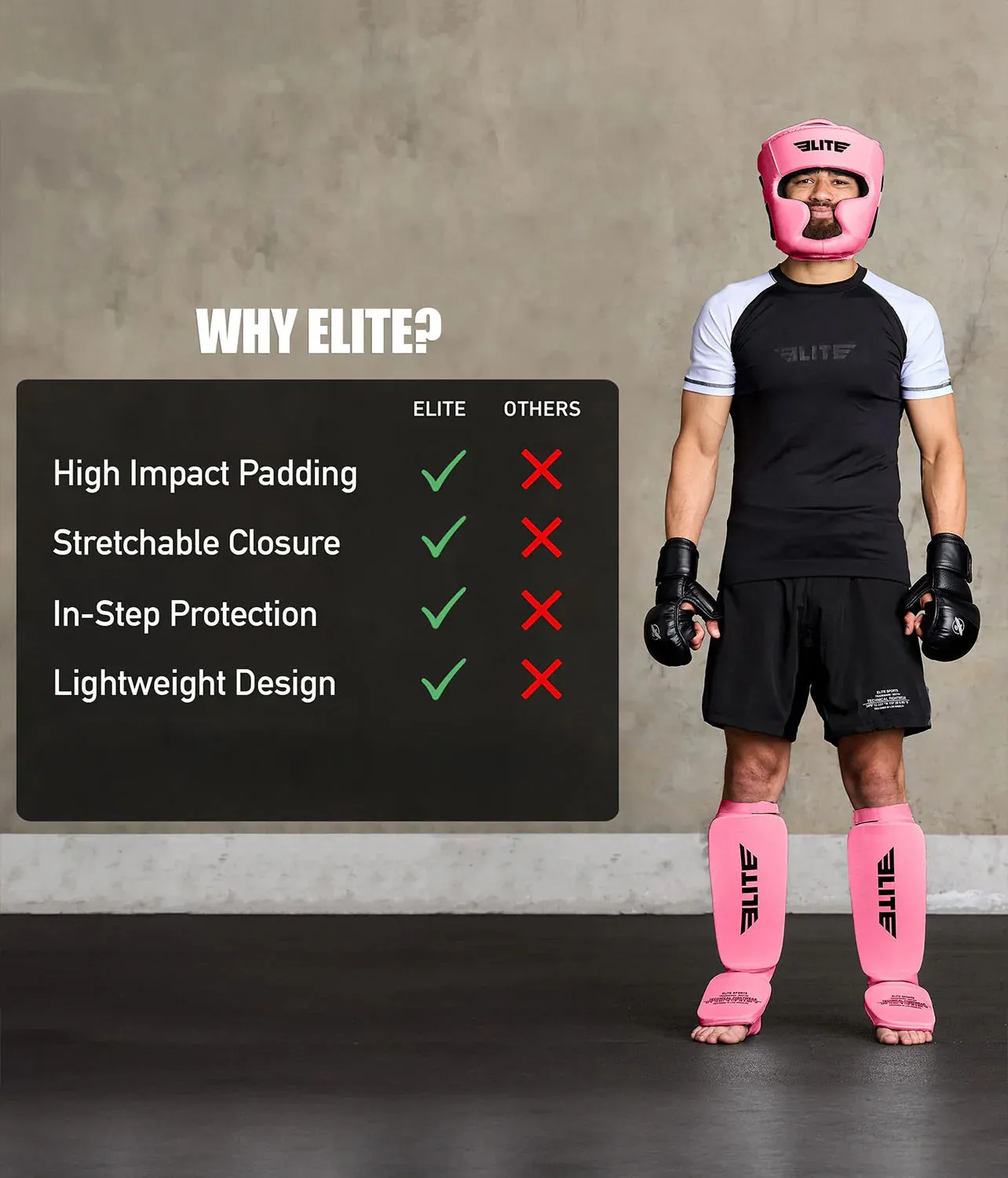 Adults' Standard Pink Wrestling Shin Guards