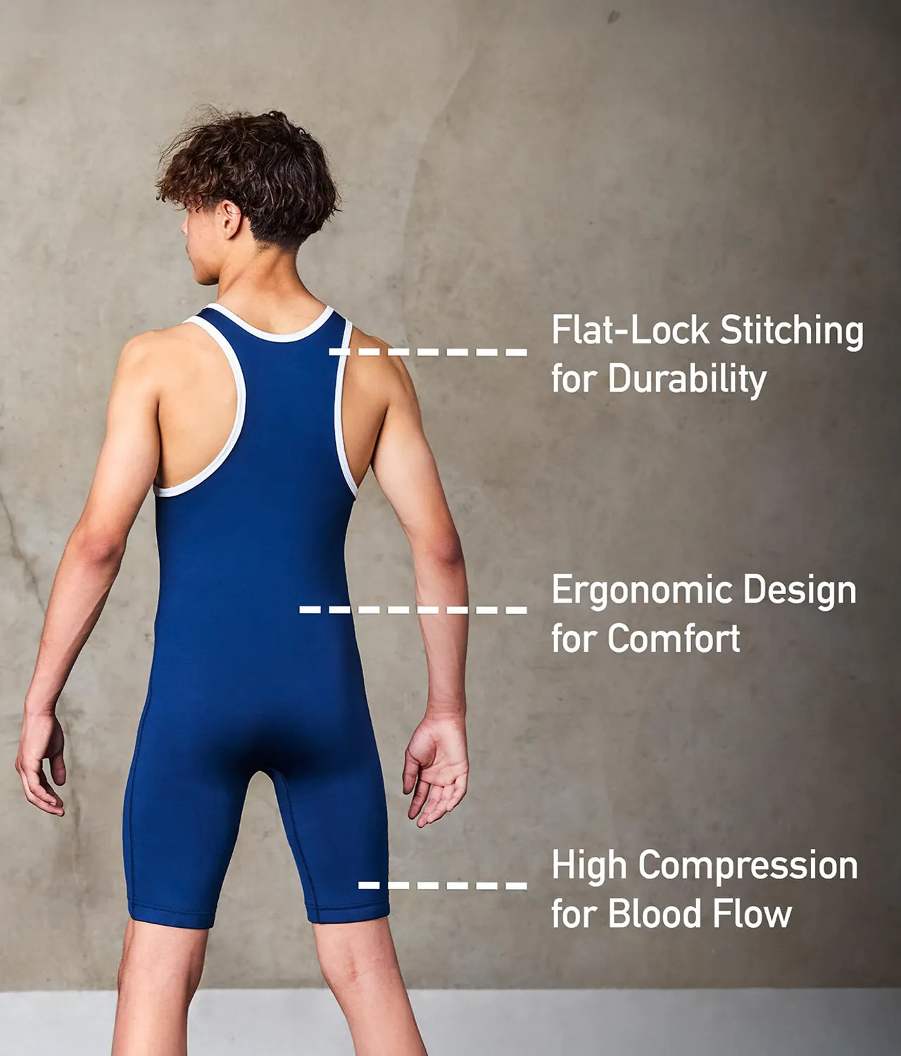 Adults Standard Series Navy Wrestling Singlet