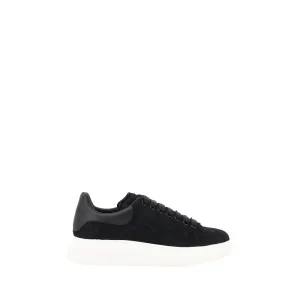 Alexander McQueen Men Black Sneakers Leather Solid Wedge Athletic Trainer Shoes