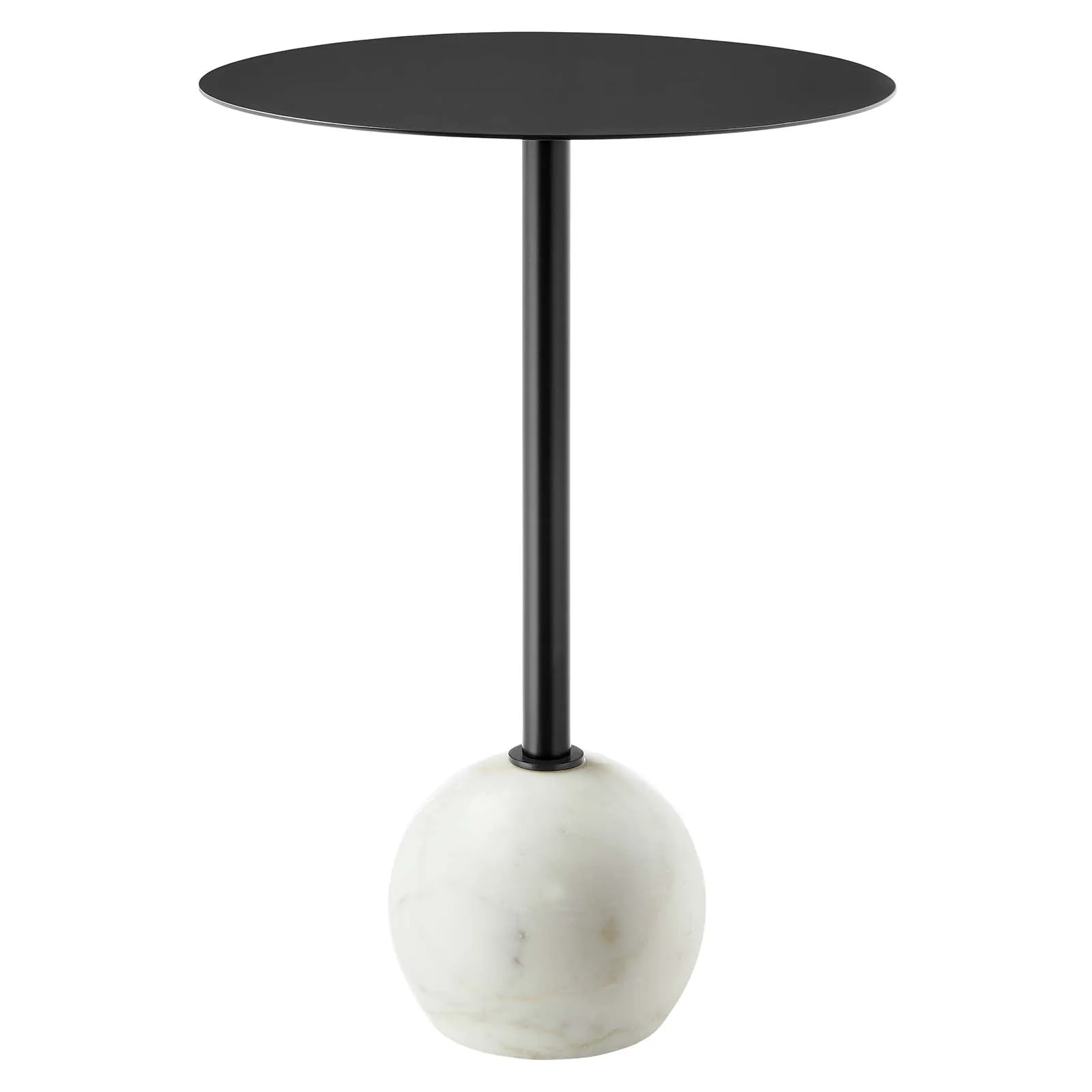 ALIZA ROUND WHITE MARBLE SIDE TABLE