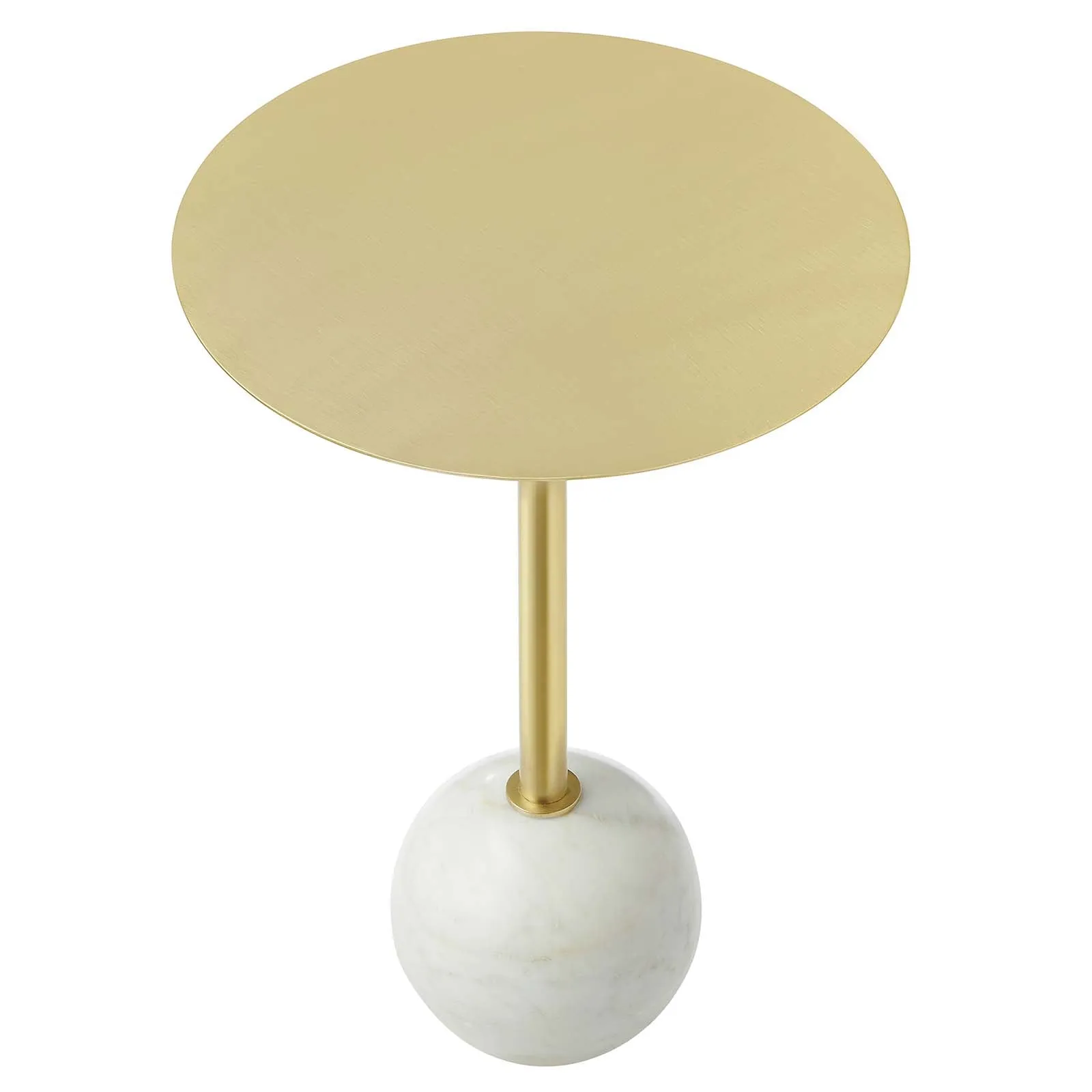 ALIZA ROUND WHITE MARBLE SIDE TABLE