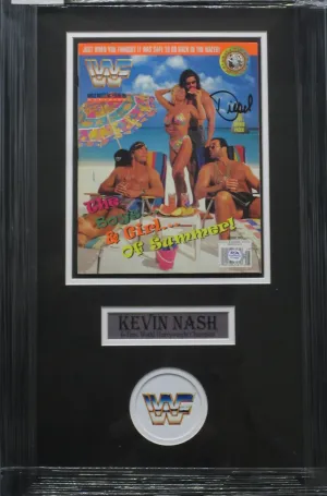 American Professional Wrestler Kevin "Diesel" Nash Hand Signed Autographed 1995 WWF Magazine Framed & Matted with PSA COA