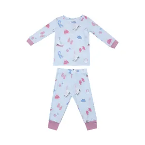 Angel Dear Ice Skating Pajama Set - Blue
