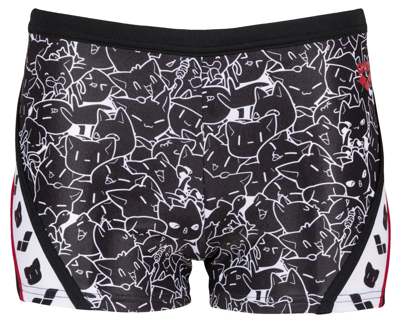 Arena Boys' Kitties Swim Shorts  - Black-White