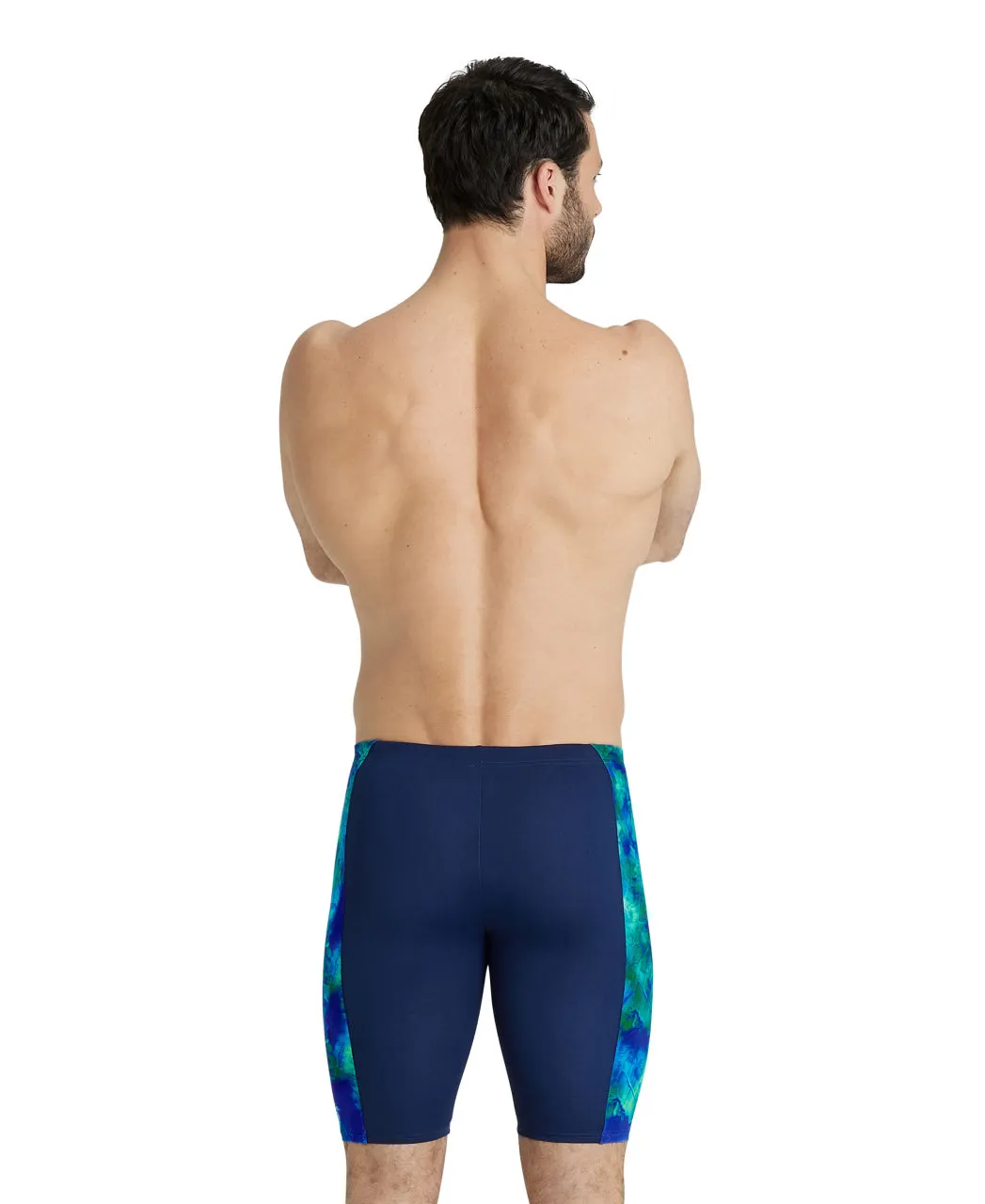 Arena Men's Allover Jammers - Navy-Neon Blue Multi
