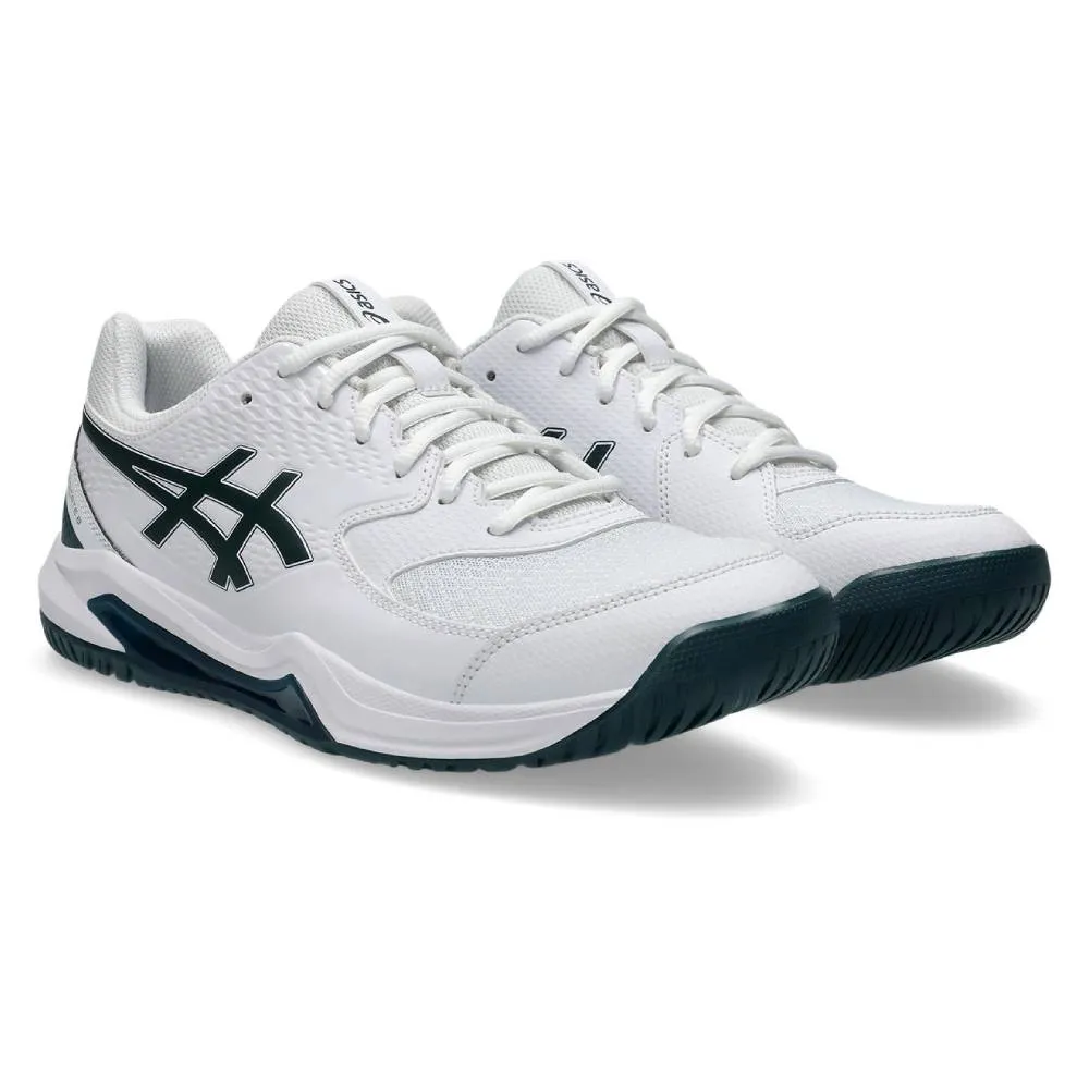 Asics Gel Dedicate 8 Men's Tennis Shoe (White/Saxon Green)