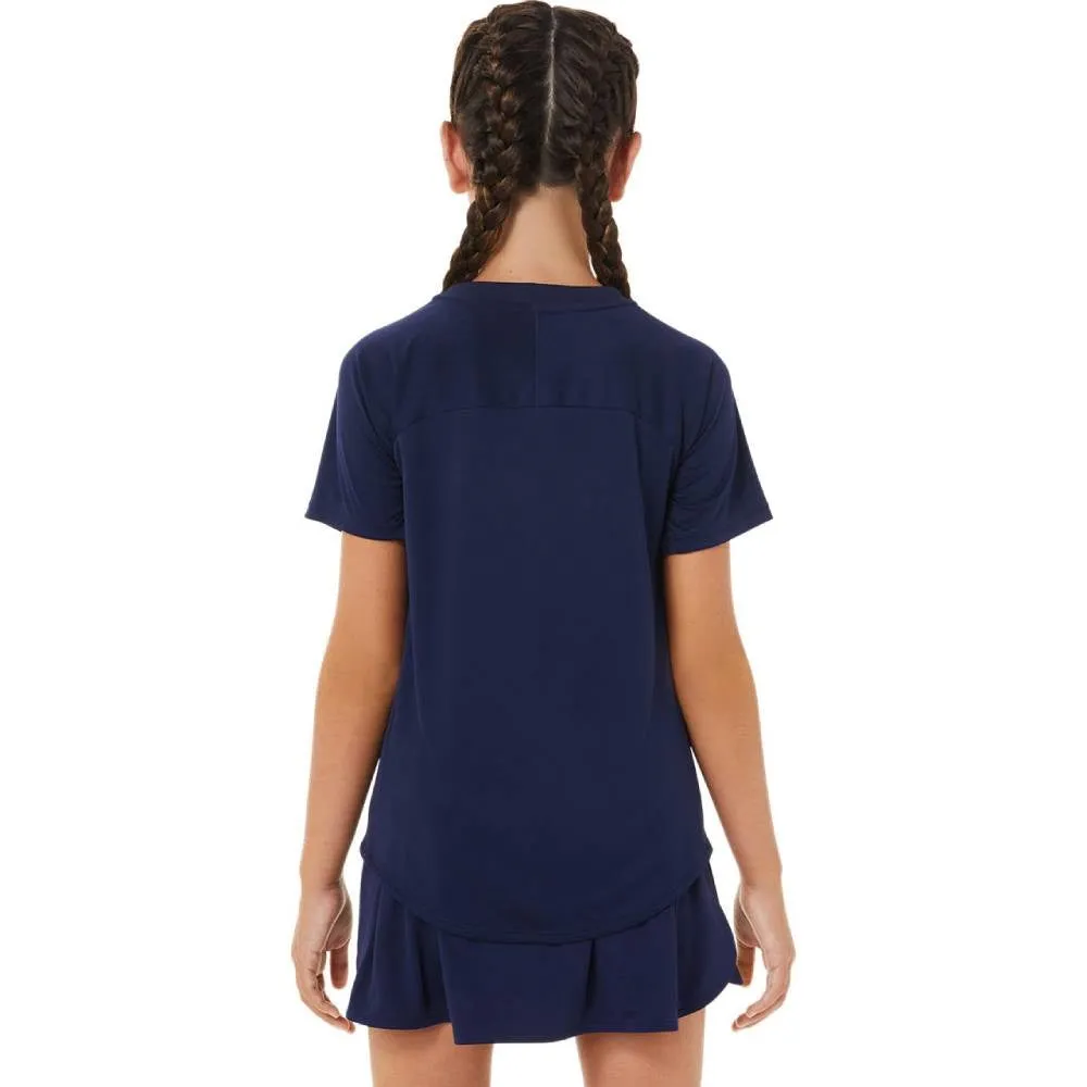 Asics Girls' Tennis Short Sleeved Top (Peacoat)