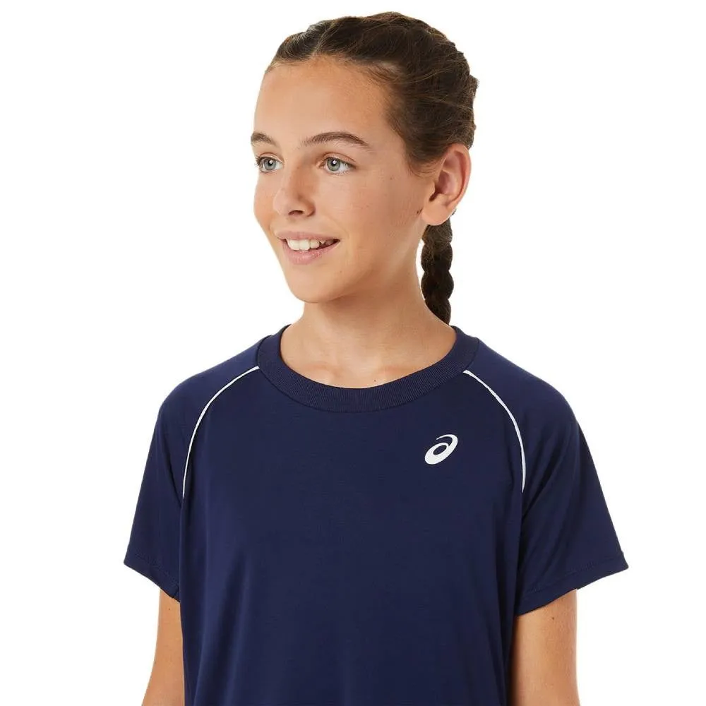 Asics Girls' Tennis Short Sleeved Top (Peacoat)
