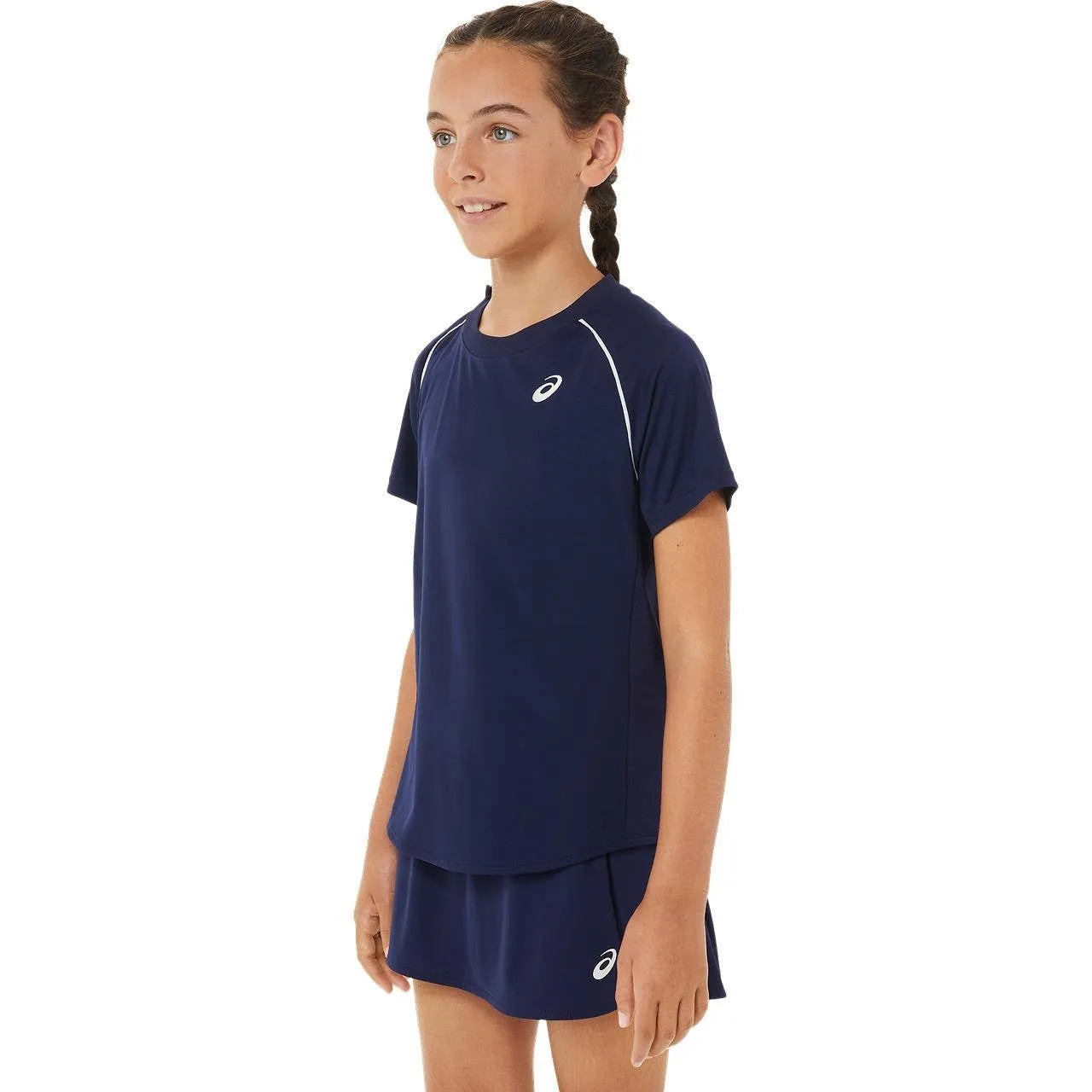 Asics Girls' Tennis Short Sleeved Top (Peacoat)