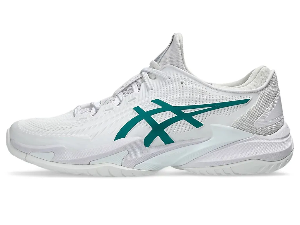 Asics Men's COURT FF 3 NOVAK Tennis Shoes in White/Pitch Green