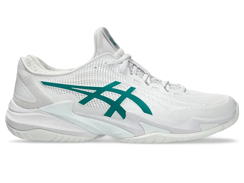 Asics Men's COURT FF 3 NOVAK Tennis Shoes in White/Pitch Green