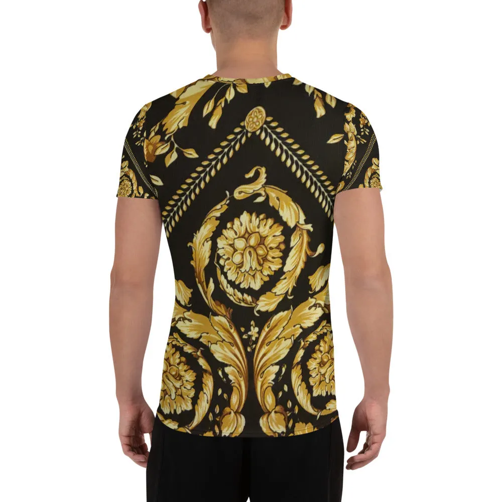 Baroque Scarf Print Men's Athletic T-shirt