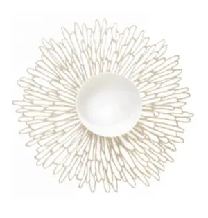 Bloom Round Placemat Champagne