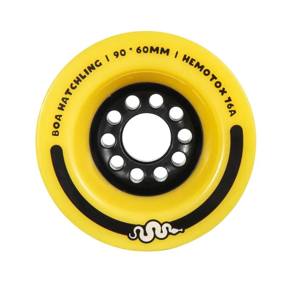 Boa Hatchling V3 90mm Yellow Longboard Wheels ideal For LDP Or Electric Longboards