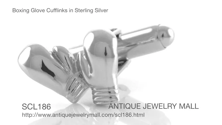 Boxing Glove Cufflinks in Sterling Silver