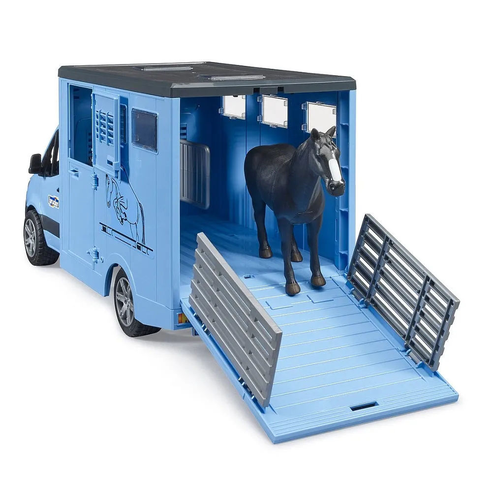 Bruder MB Sprinter Animal Transporter with 1 Horse