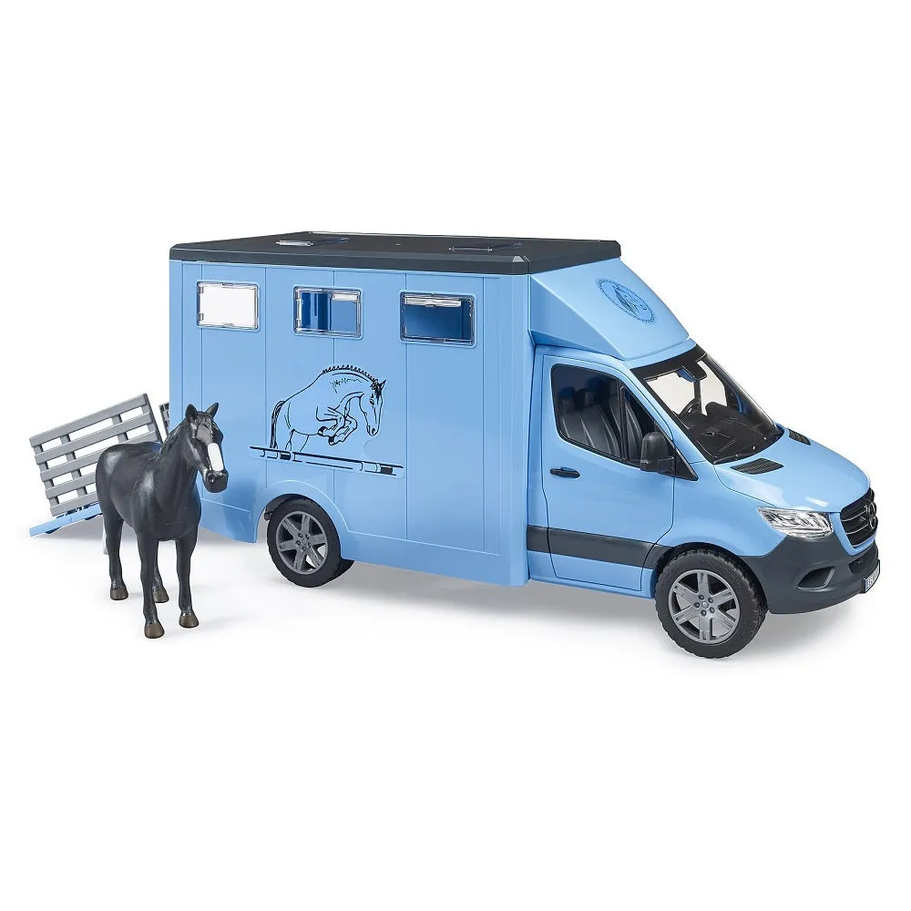 Bruder MB Sprinter Animal Transporter with 1 Horse