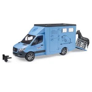 Bruder MB Sprinter Animal Transporter with 1 Horse