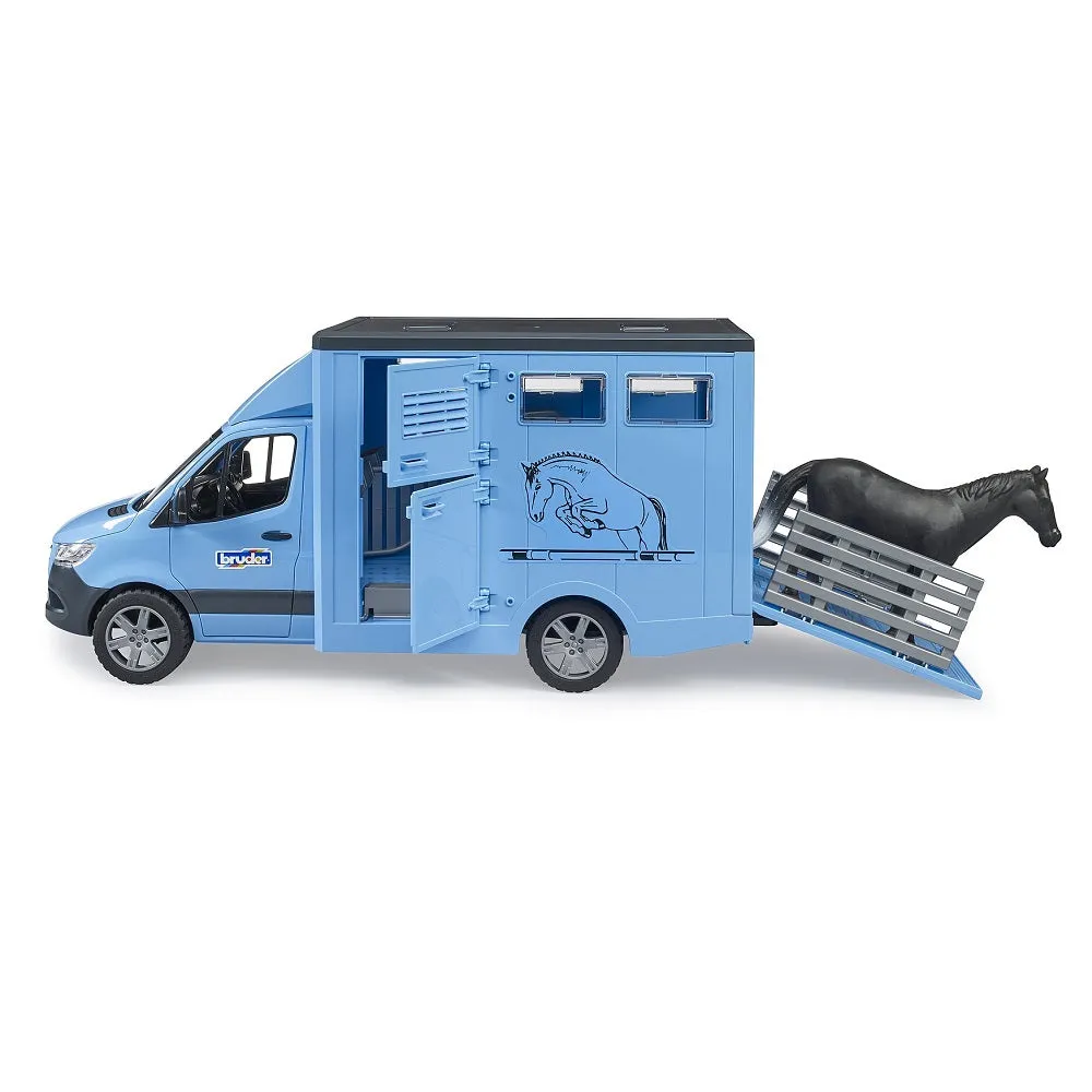 Bruder MB Sprinter Animal Transporter with 1 Horse