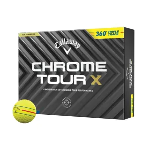 Callaway Chrome Tour X 360 Triple Track Yellow Golf Balls